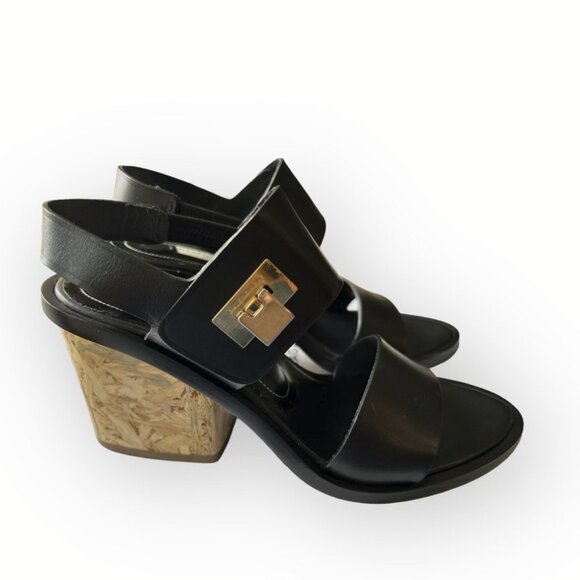 Balenciaga Shoes - Balenciaga Black with Cork heels Sandals - Brand New!! Shoes